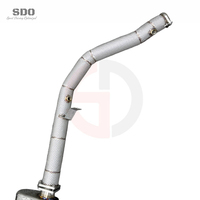 Système d'échappement complet en acier inoxydable SDO compatible avec Mercedes-Benz G63 AMG W463 5.5T 2012-2018 avec embouts noirs et silencieux Valvetronic