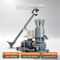 Machine à granulés de bois avec système de lubrification automatique, 22kW/30kW/45kW, machine à granulés de biomasse à matrice plate