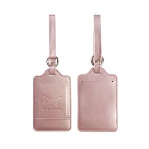 Wholesale Fashionable Custom PU Material Luggage <b>Tag</b> Pure Color ID <b>Name</b> Card Cover Travel Baggage <b>Tag</b> - Product Image 1