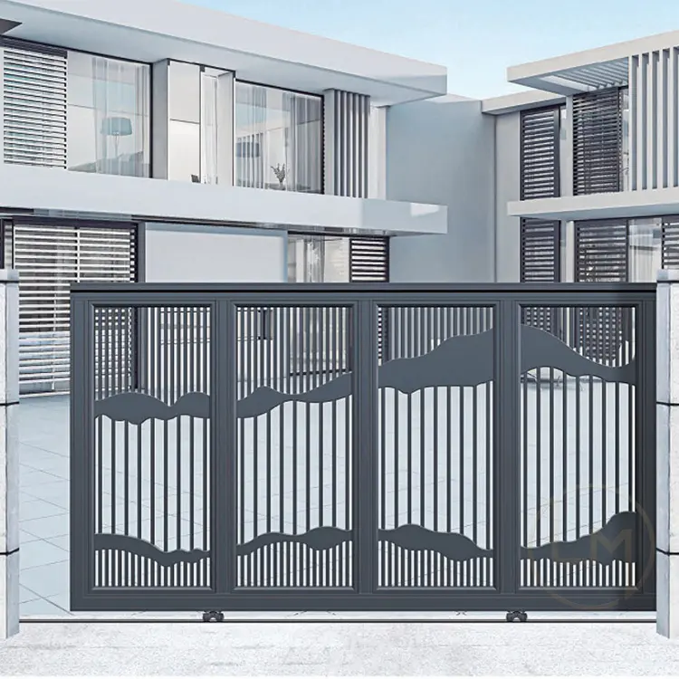 Puerta de aluminio fundido deslizante para casa, valla de Metal principal Simple, venta de vallas y puertas de aluminio