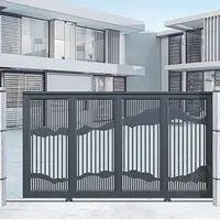 Простая основная металлическая загородка, скользящие Литые алюминиевые ворота для продажи, алюминиевые заборы и ворота для домов