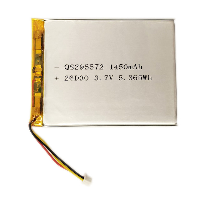 Rechargeable Ultra Thin Battery Lithium Polymer 3.7v QS295572 1450mAh Li-ion Battery With Certification