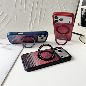 เคสโทรศัพท์กันกระแทก ดีไซน์สีพระอาทิตย์ตก พร้อมขาตั้งแม่เหล็ก 360 องศา ฝาครอบคาร์บอนไฟเบอร์ สำหรับ iPhone 16 17 Pro Max - Product Image 3