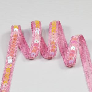 Dentelle de Bordure Multicolore en Gros de 1 cm, Broderie Ethnique à Paillettes et Sequins - Product Image 4