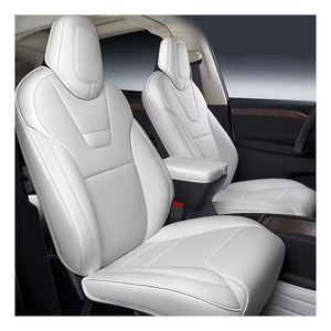 Housses de siège sport en similicuir sur mesure de luxe pour Tesla Model X 7 places 2019-2022 – Coussins avant et arrière personnalisés - Product Image 1