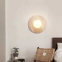 Mode Villa Café Décoration Ronde Simplement Travertin Applique Moderne Petit Dia 200mm Blanc Chaud Escaliers Passage Applique Murale