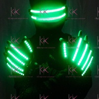 Gants personnalisés en coton avec laser à LED Gants lumineux unisexes interactifs pour scène de danse pour adultes