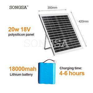 Ventilador de pedestal silencioso para <span class=keywords><strong>biblioteca</strong></span> y oficina, con panel solar, motor sin escobillas de 16 pulgadas, recargable, eléctrico, solar. - Product Image 5