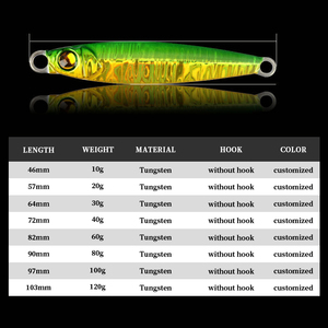 10G 20G 30g 40g 60g 80g 100g 120g Plantilla de pesca señuelo cebos duros artificiales Metal Jigging señuelo tungsteno Metal Jig para mero - Product Image 3