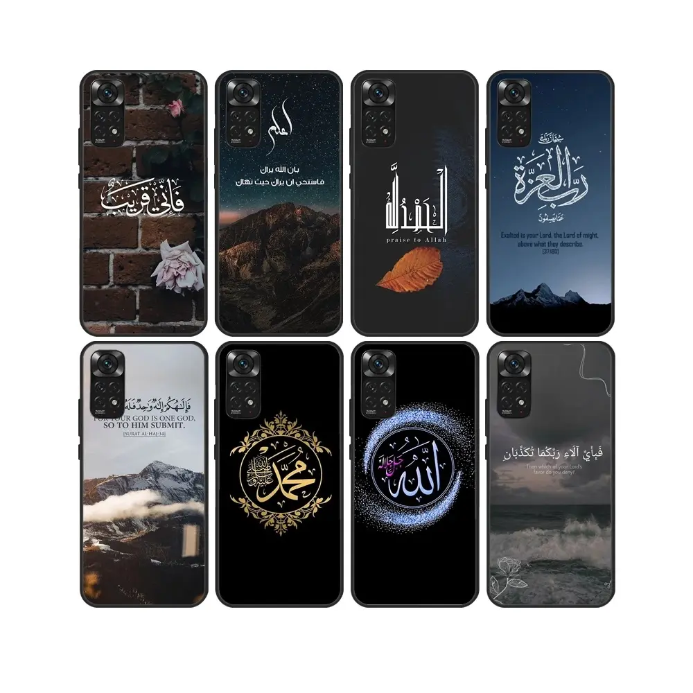 1000 Design Benutzer definierte muslimische islamische Koran zitiert UV-Druck Sublimation Fall für Xiaomi Redmi Note 11S 11T 10S 12 13 14 POCO X6