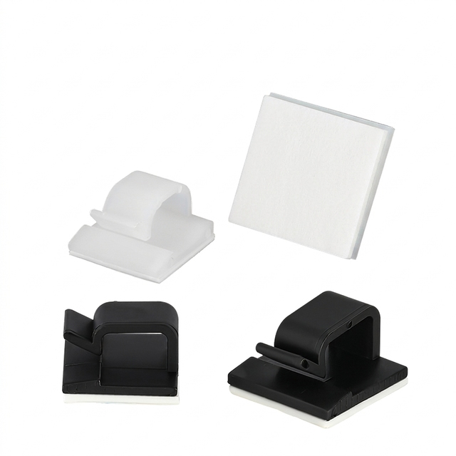100 PCS WCL-4 Adhesive Cable Clips Plastic Wire Upgraded Wall Wire Clips Cable Management Strong Cord Clips Wire Cable Holders