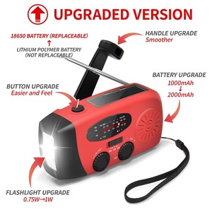 MC071 Banco de Energía Portátil de 2000mAh con Linterna de Emergencia de Manivela, Cargador de Celular y Cargador Solar de Manivela para <span class=keywords><strong>Radios</strong></span> - Product Image 6