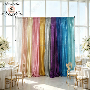 ANNIELU Tessuto in Rete con Paillettes Scintillanti e Drappeggi per Cerimonie Nuziali, Banchetti, Eventi e Palcoscenici - Product Image 1