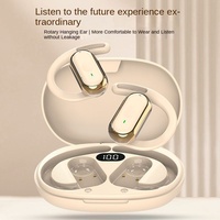 Écouteurs sans fil à clip d'oreille, réduction active du bruit (ANC), étanches IPX6, contrôle tactile LED, 6 heures d'autonomie