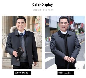 Veste en coton épaisse doublée de polaire pour <span class=keywords><strong>homme</strong></span> d'âge moyen, décontractée, vente chaude d'usine, fermeture éclair sur le devant, ample, chaude pour l'automne et l'hiver - Product Image 2