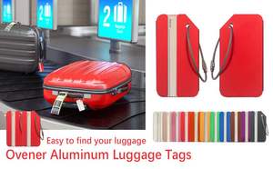 Étiquettes de bagages en aluminium personnalisées avec logo, étiquettes de bagages en alliage de zinc sur mesure, articles promotionnels - Product Image 6