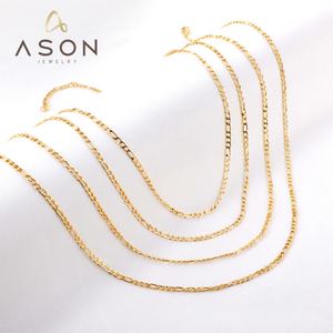 Cadenas de Oro Real de 14k, Acero Inoxidable, Accesorios de Joyería, Cadenas para el Cuello para Mujer - Product Image 1