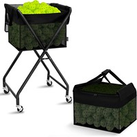 Sac pliable pour balles de tennis et de pickleball, capacité de 150 balles de pickleball ou 180 balles de tennis, chariot de transport portable avec roues