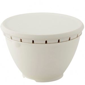 RISU N Libraliste Ensemble bol et passoire durable avec couvercle blanc fabriqué au Japon compatible micro-ondes 18cm GLIB112 - Product Image 1