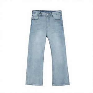 Men's Solid Mid Wash Denim <b>Jeans</b> Straight Fit Heavyweight <b>Button</b> Closure Formal Winter Autumn Wear - Product Image 4