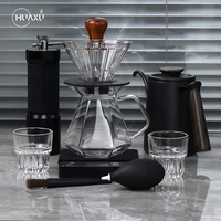 Vente chaude 2025 Kit à café arabe 9 pièces, cafetière à dégoulinement manuelle, moulin à café manuel, ensemble de préparation de café en verre