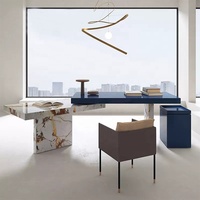 Boss Luxury Executive Bureau de bureau de style moderne avec marbre naturel Designer Étudier Organisateurs de bureau pour le bureau à domicile