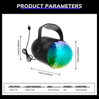 Mini lampe à LED 5W télécommandée à effet vague océanique, lumières de fête, barre RGB auto-propulsée, boule disco rotative