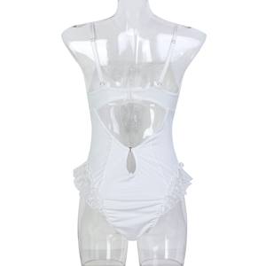 <span class=keywords><strong>Tuta</strong></span> con fiocco di neve bianca con punto di neve con cuciture in pizzo biancheria intima intima con fasciatura vuota - Product Image 6