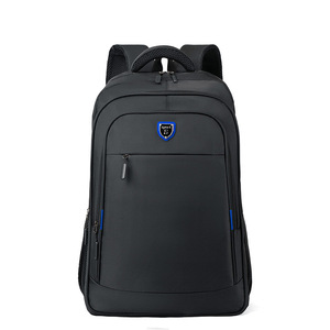 Laptop <b>Backpack</b> For Men Large Capacity Business Travel Shoulder Straps Solid Color <b>Black</b> - Product Image 4