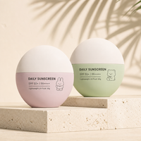 Pot de crème solaire rond de 50 g en gros avec couvercle séparé pour crème solaire SPF et emballage personnalisé avec logo