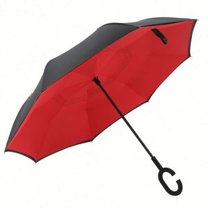 Custom Logo <b>Windproof</b> Reverse <b>Umbrella</b> Hands Free Double Layer Rain Protection for Outdoor Giveaways - Product Image 2