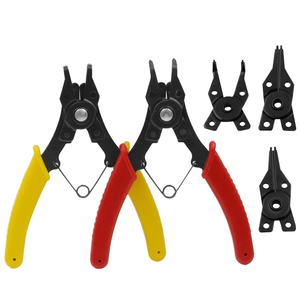 Kit de pinces à circlips en acier 4-en-1 DIY, pour anneaux de retenue, pinces à bijoux, pinces à circlips internes/externes en plastique OEM - Product Image 1