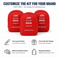 Kit de masque de réanimation CPR avec entrée d'oxygène pour adultes, enfants et nourrissons, premiers secours d'urgence, formation médicale, survie en plein air