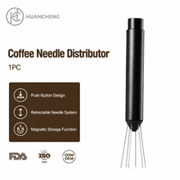 Outil WDT en acier inoxydable 304 avec logo personnalisé HC, aiguille de distribution de poudre de café expresso, base rétractable, portable, pour barista