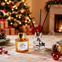 Diffuseur de parfum rond personnalisé avec bâtonnets en rotin, huile essentielle naturelle, longue durée, pour la maison, l'hôtel et la décoration intérieure
