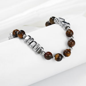 Regalo de joyería de piedra Natural de moda Regreso a los antiguos Collar de cuentas de piedra de ojo de Tigre de ónix negro para mujer - Product Image 4