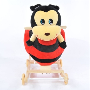 Trẻ em giáo dục sớm Đồ chơi ngựa với âm nhạc Rocking Horse dual-mục đích rắn gỗ Rocker ghế - Product Image 3