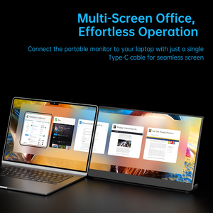 צג נייד מתקפל בגודל 15.6 אינץ' מסוג IPS <span class=keywords><strong>4K</strong></span> 60Hz FHD למשחקים עם חיבור Type C ו-HDMI, תומך HDR ומסך מגע, OEM/ODM - Product Image 2