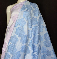 Tissu brocart jacquard en dentelle à fleurs 3D teint en fil, 203 g/m², pour robes de filles