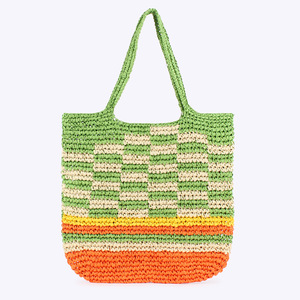 New Generation Hair Contrast Bag Design Casual Large Capacity <b>Square</b> Shoulder Straw Woven Two Women's Bag Tanjing - Product Image 6