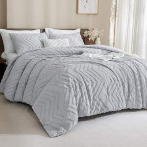 Soft Cool Breathable Silver Gray 3 In 1 <b>Bedding</b> <b>Set</b> Skin Safe King Queen Bulk Wholesale Factory Supply - Product Image 6