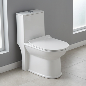 โถสุขภัณฑ์เซรามิกสีขาวแบบชิ้นเดียว ระบบ Washdown แบบ S-Trap พร้อมบิเดต์ - Product Image 3