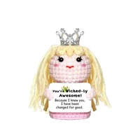 Ange/Fée/Sorcière Ornements de dessin animé mignon Fil Crochet Produit fini Expressions amusantes Carte d'énergie positive Poupée mignonne