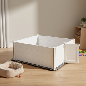 Vevor Box de mise bas pour chien 60 x 60 x 24 pouces, enclos d'intérieur en PVC, porte réglable, lavable, anti-déformation - Product Image 2