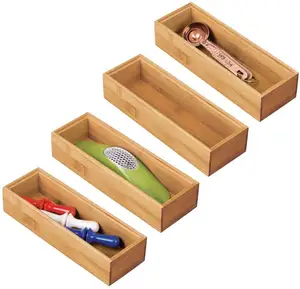 Kotak Penyimpanan Dapur, Set Laci Penyimpan Tas Teh dan Kopi Bumbu Kayu