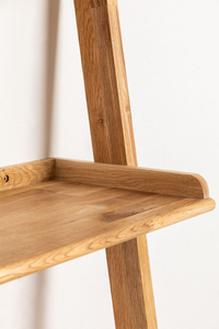 Minimalist Home Decoration Nordic Style Furniture Handcrafted Floating <strong>Wooden</strong> Table Oak Wood <strong>Desk</strong> With Shelves - Product Image 3