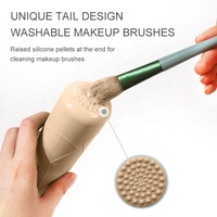 Wellfine organiseur de pinceaux de maquillage Portable, sac de voyage en Silicone, sac à cosmétiques, étui de pinceaux de maquillage, pochette