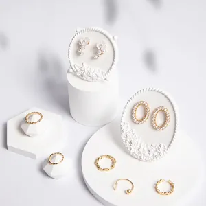 Rak Pajangan Perhiasan, Perlengkapan Foto Perhiasan, Penyimpanan Toko, Ornamen, Rak Pajangan Cincin Plester Buatan Tangan, Penyangga Cincin, Plat Penyangga - Product Image 2