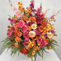 Boule de fleurs de mariage de grande taille 80 cm, roses artificielles en soie orange et rouge, centres de table pour événements, décoration de mariage