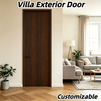 Porte extérieure composite bois-aluminium anti-corrosion avec remplissage en bois massif pour travaux de construction de villas en bord de lac